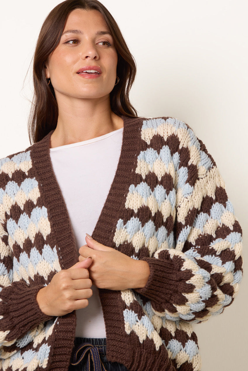 Multicoloured Striped Cardigan WF5790BV459