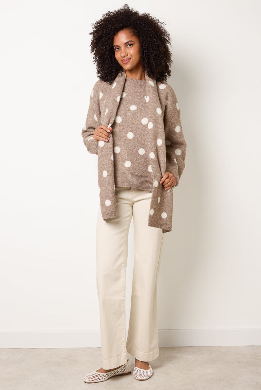 Polka Dot Knit Jumper With Scarf WF5825BV004