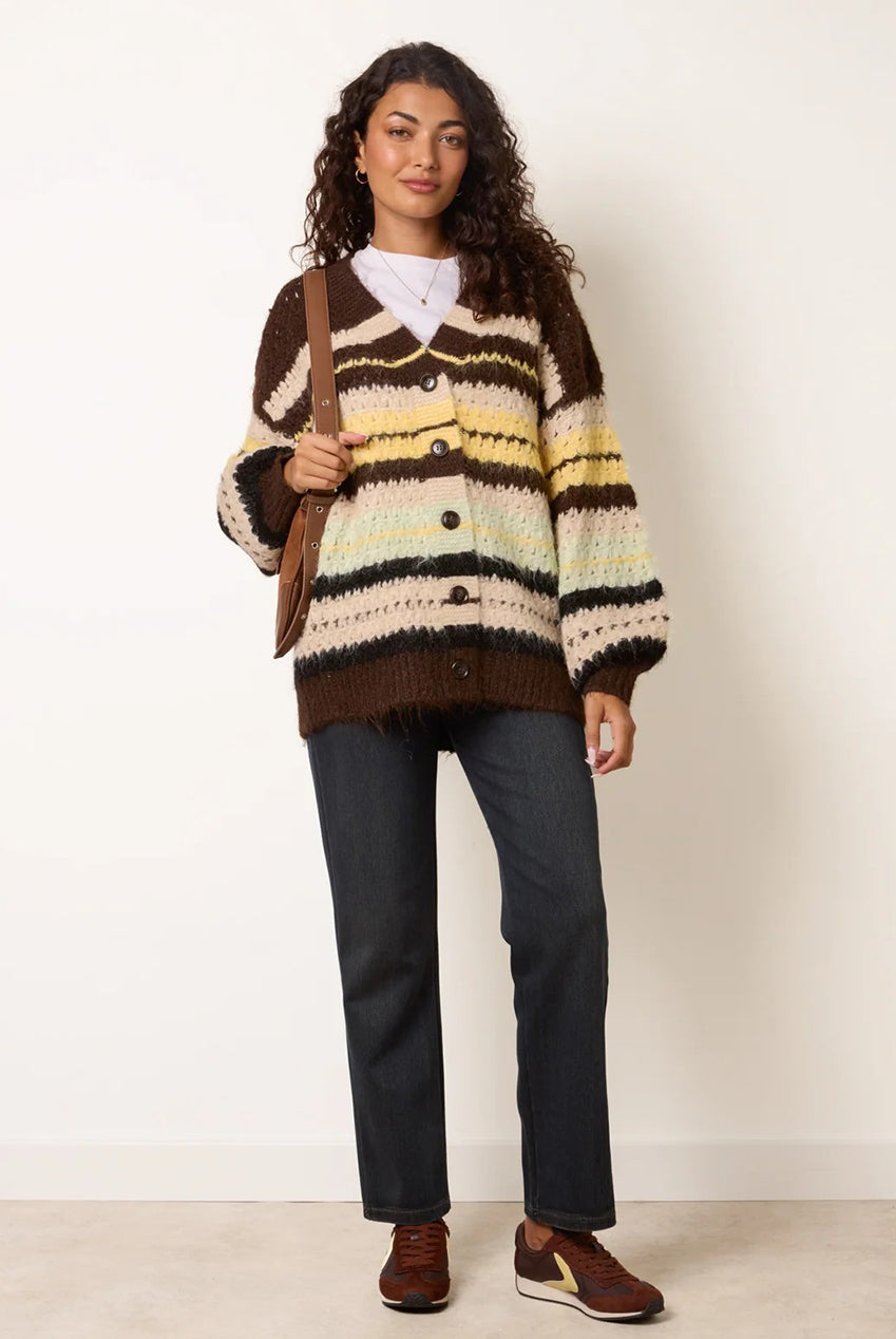 Stripe Pattern Cardigan WF5879BV030