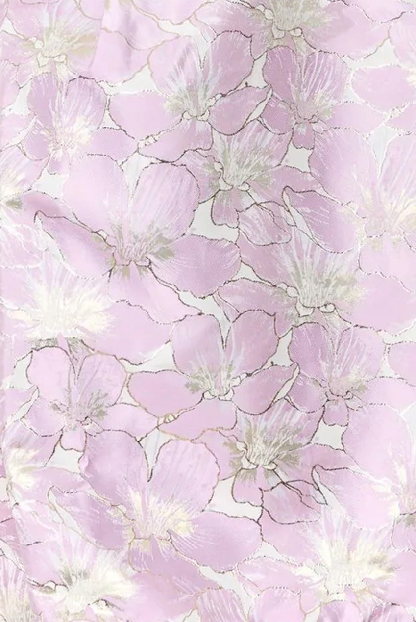 Cami Floral Jacquard Dip Hem Dress In Lilac WX23844LIL