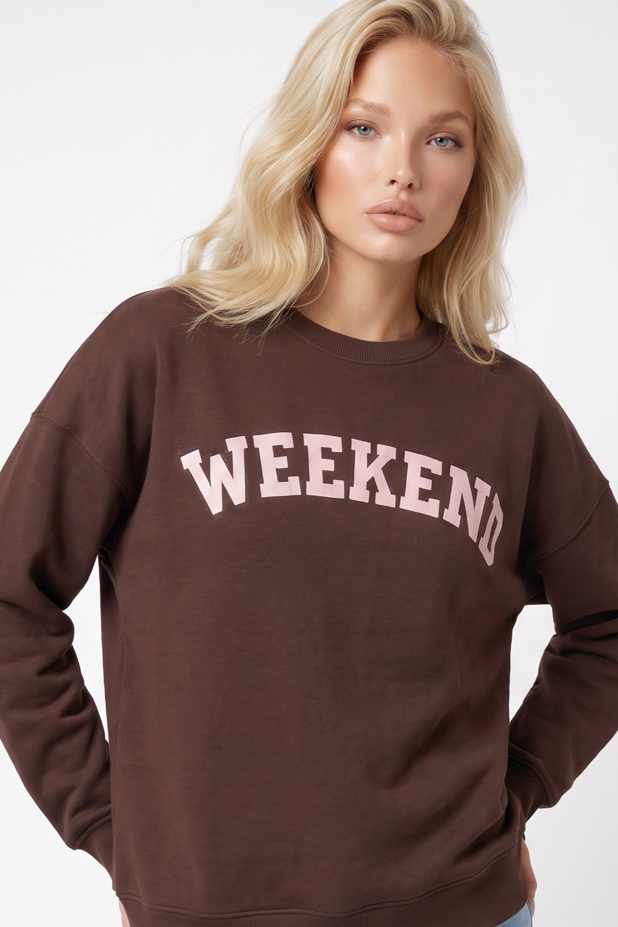 Brown Weekend Cotton Sweatshirt ALNL261412457
