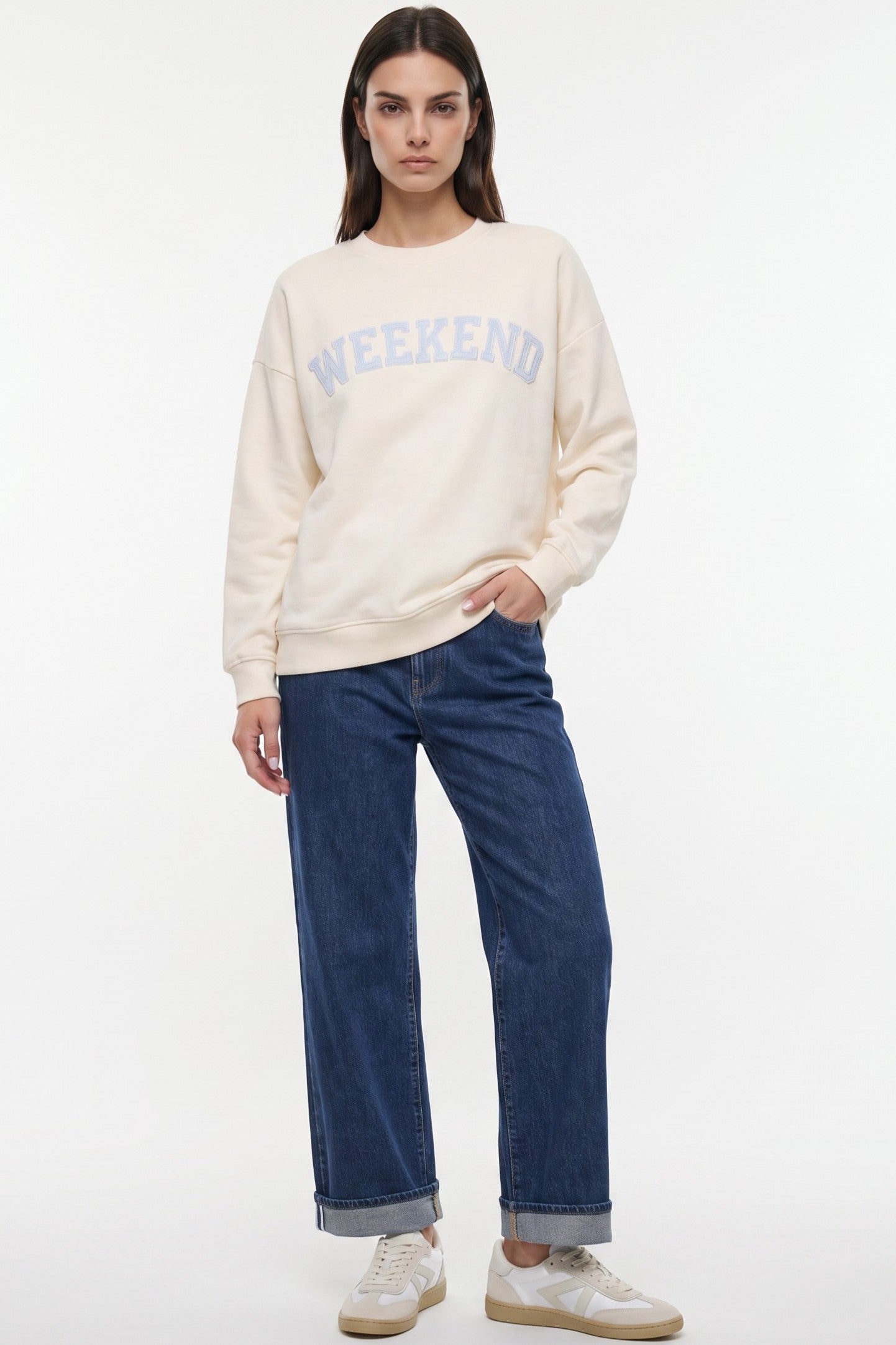 Ivory Weekend Cotton Sweatshirt ALNL261412376