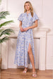 White Summer Maxi Dress With Blue Florals by Angeleye