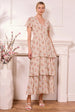 Ditsy Floral Cream Tiered Maxi Dress by Angeleye