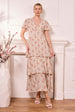 Ditsy Floral Cream Tiered Maxi Dress by Angeleye