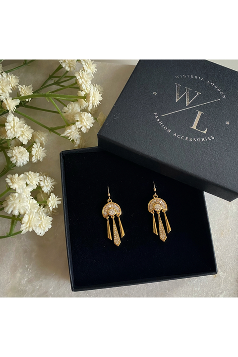 Wisteria London Allegra Deco Fan Earrings