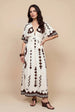 Pattern Angel Sleeve Maxi Dress by Urban Bliss