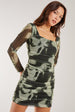 Smokey Print Long Sleeve Mesh Mini Dress by Pink Vanilla