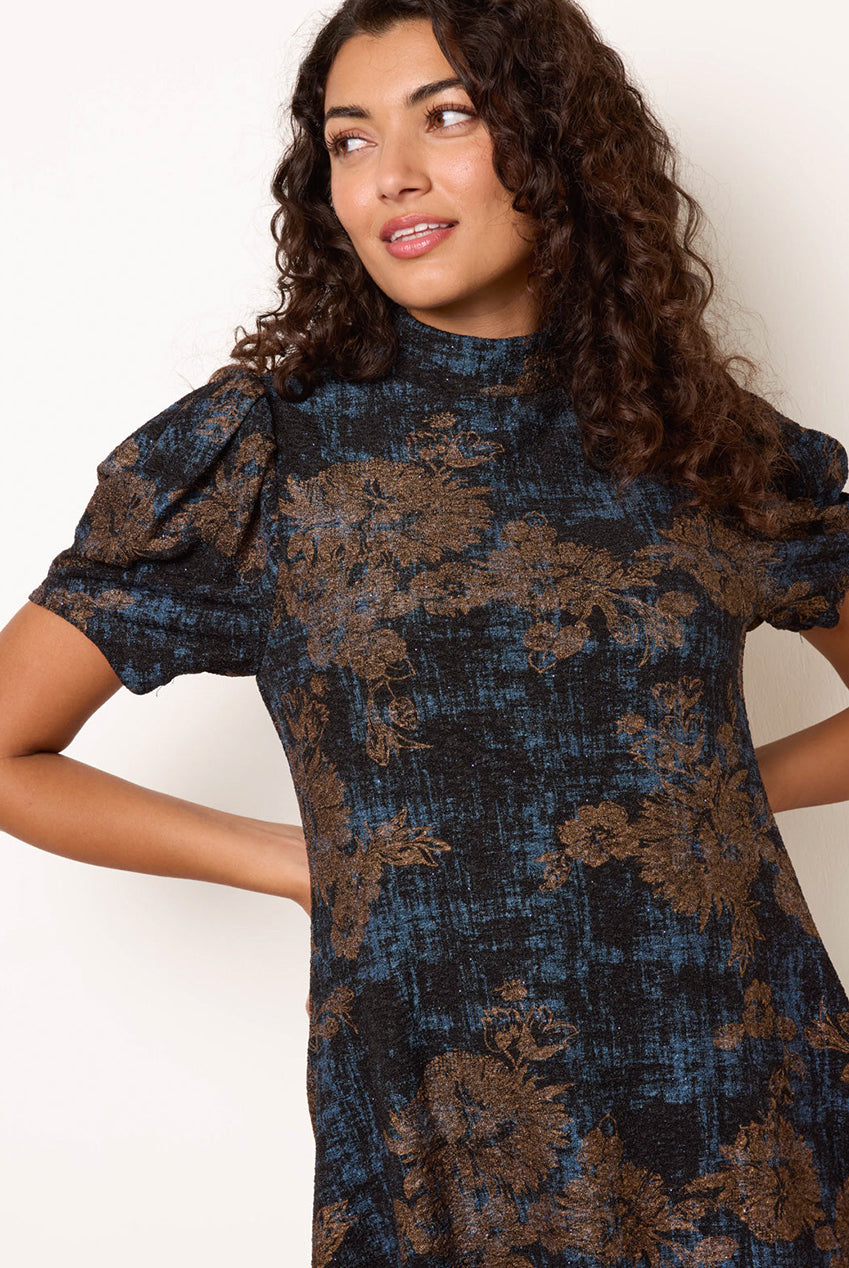 High Neck Puff Sleeve Dress AW24065B002