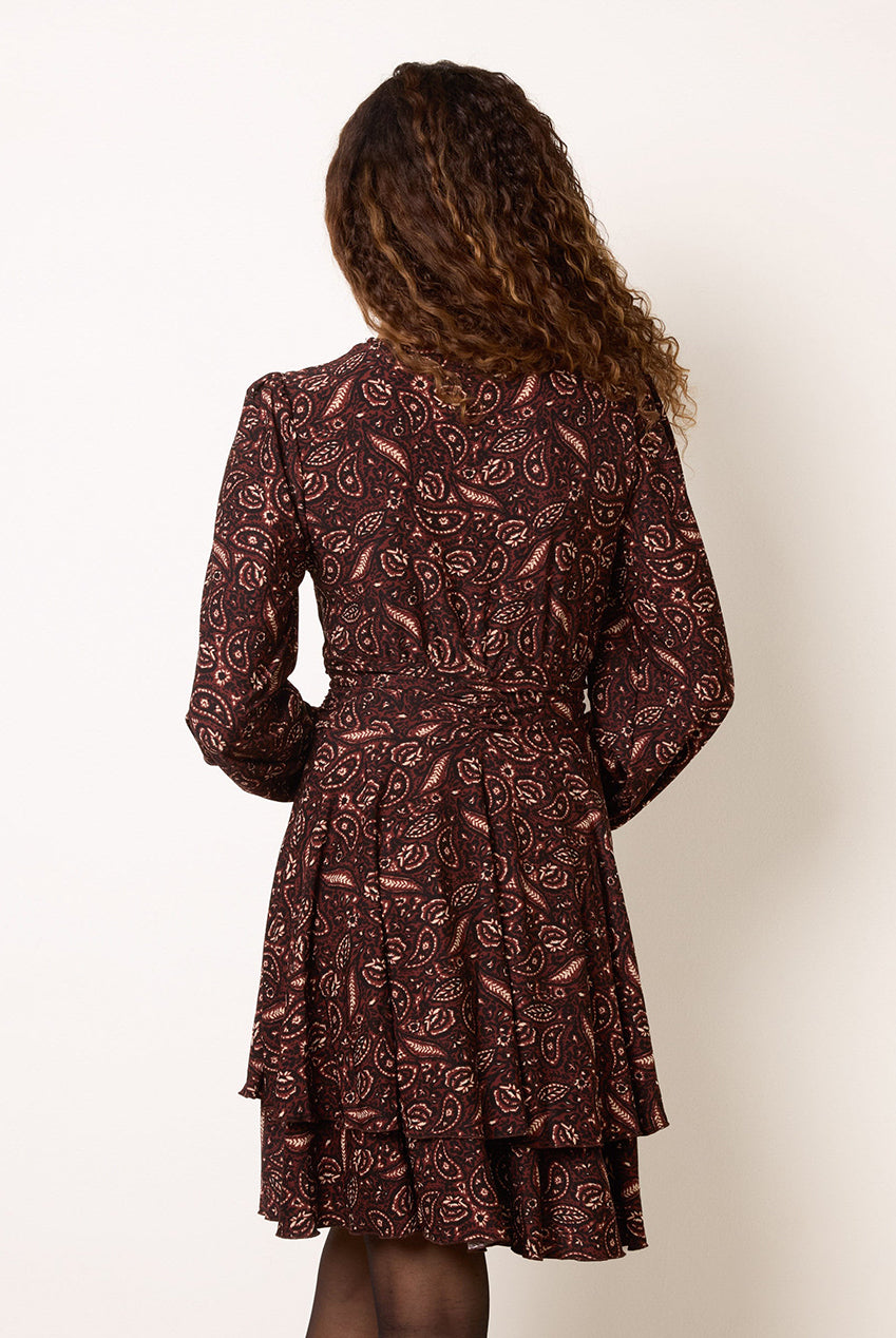 Crew Neck Double Frill Mini Dress AW26006B030