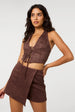 Suedette Lace Halterneck Top by Pink Vanilla