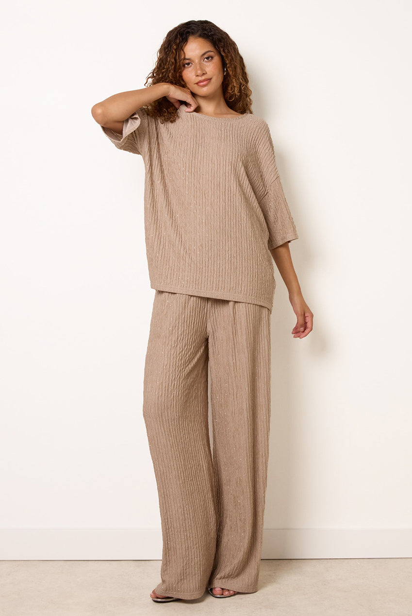 Diamante Textured Trousers AW26025B001