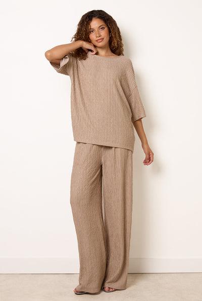 Stone - Diamante Textured Trousers by Blue Vanilla