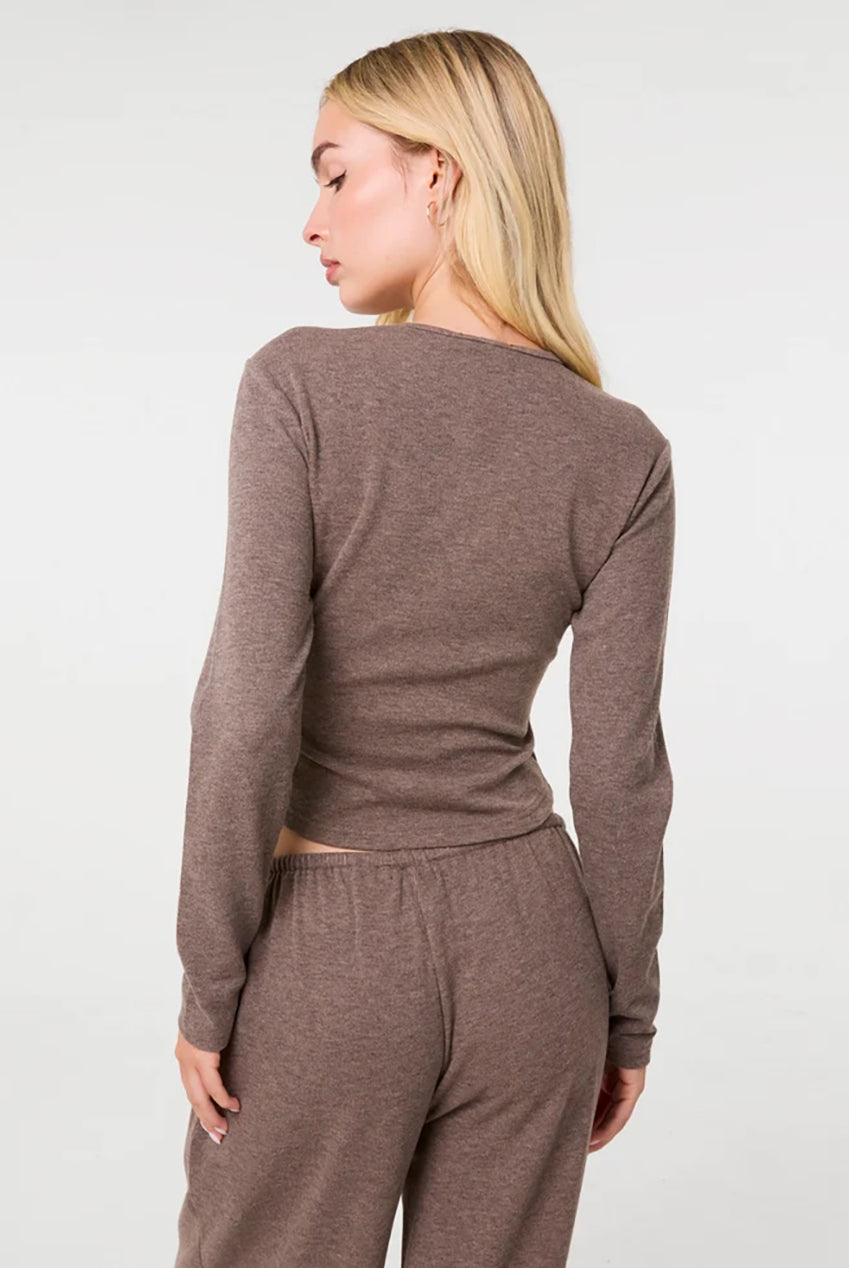Ribbed Button Up Cardigan AW26055P004
