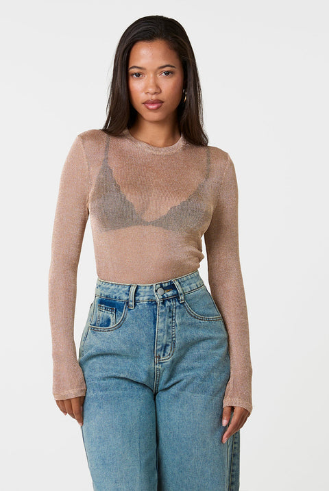 Sparkle Fine Knit Top by Pink Vanilla