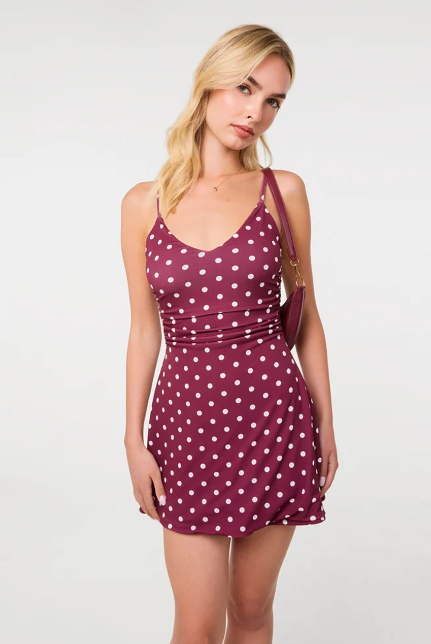 Polka Dot Slinky Mini Dress AW26095P901