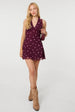 Floral Polka Dot Mesh Halter Dress by Pink Vanilla