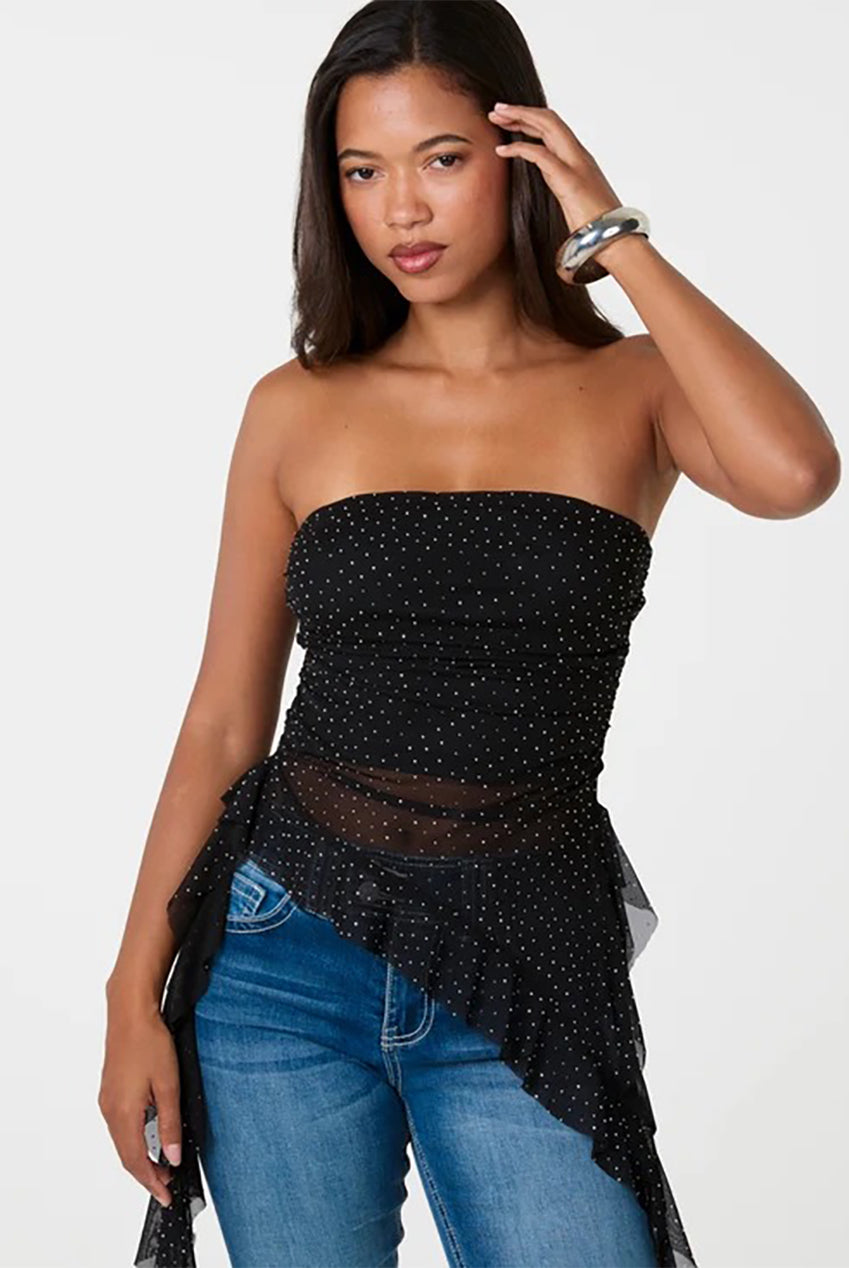 Asymmetric Diamante Bandeau Top AW26137P003
