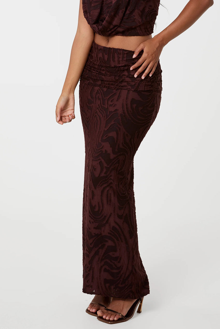 Jersey Jacquard Ruched Side Skirt AW26146P030