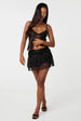 Sequin Trim Mesh Skirt by Pink Vanilla