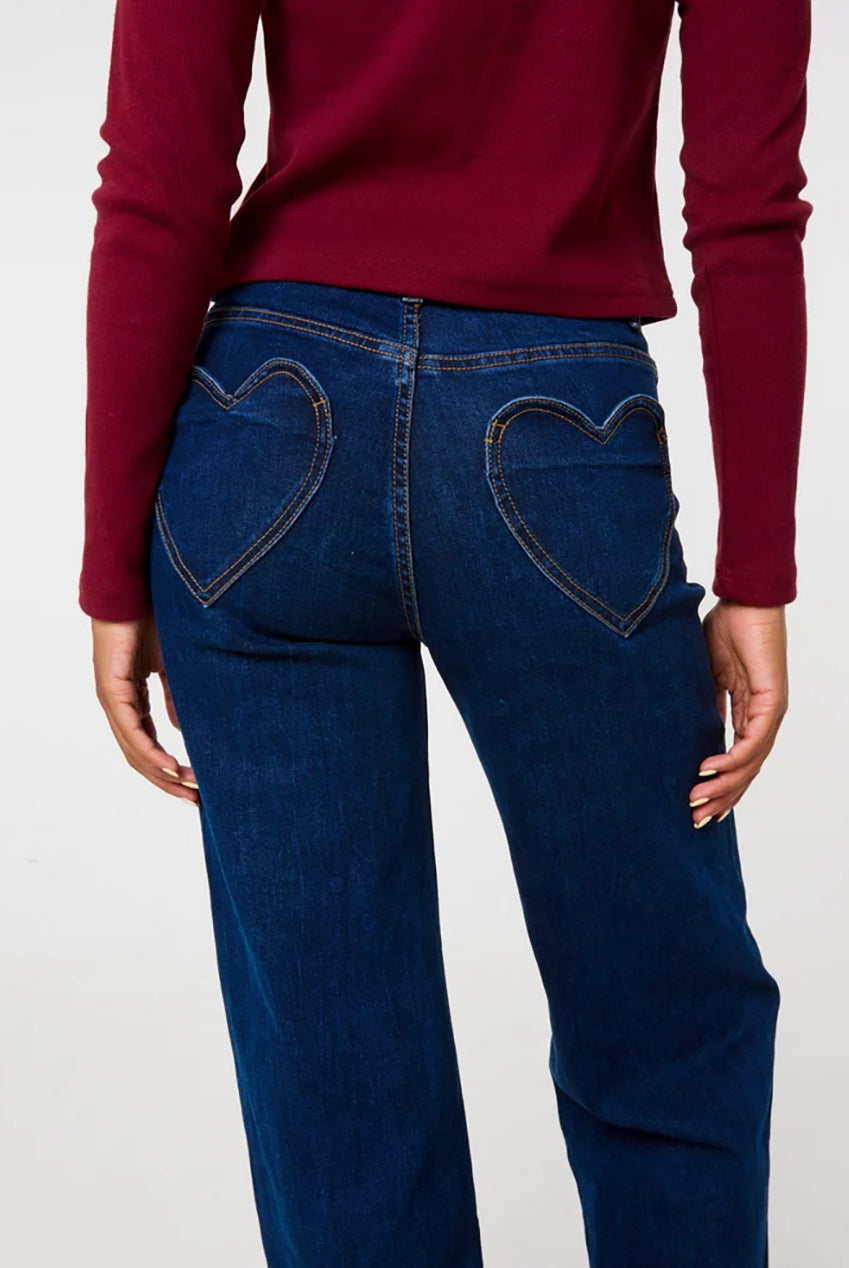 Heart Pocket Straight Jeans AW26192P322
