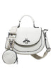 Bee Embellishment Crossbody Bag In White by SVNX