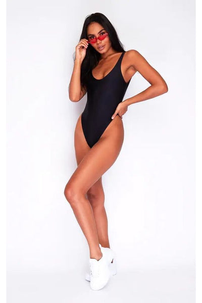 Black - High Leg Brazilian Swimsuit In Black by Maribela