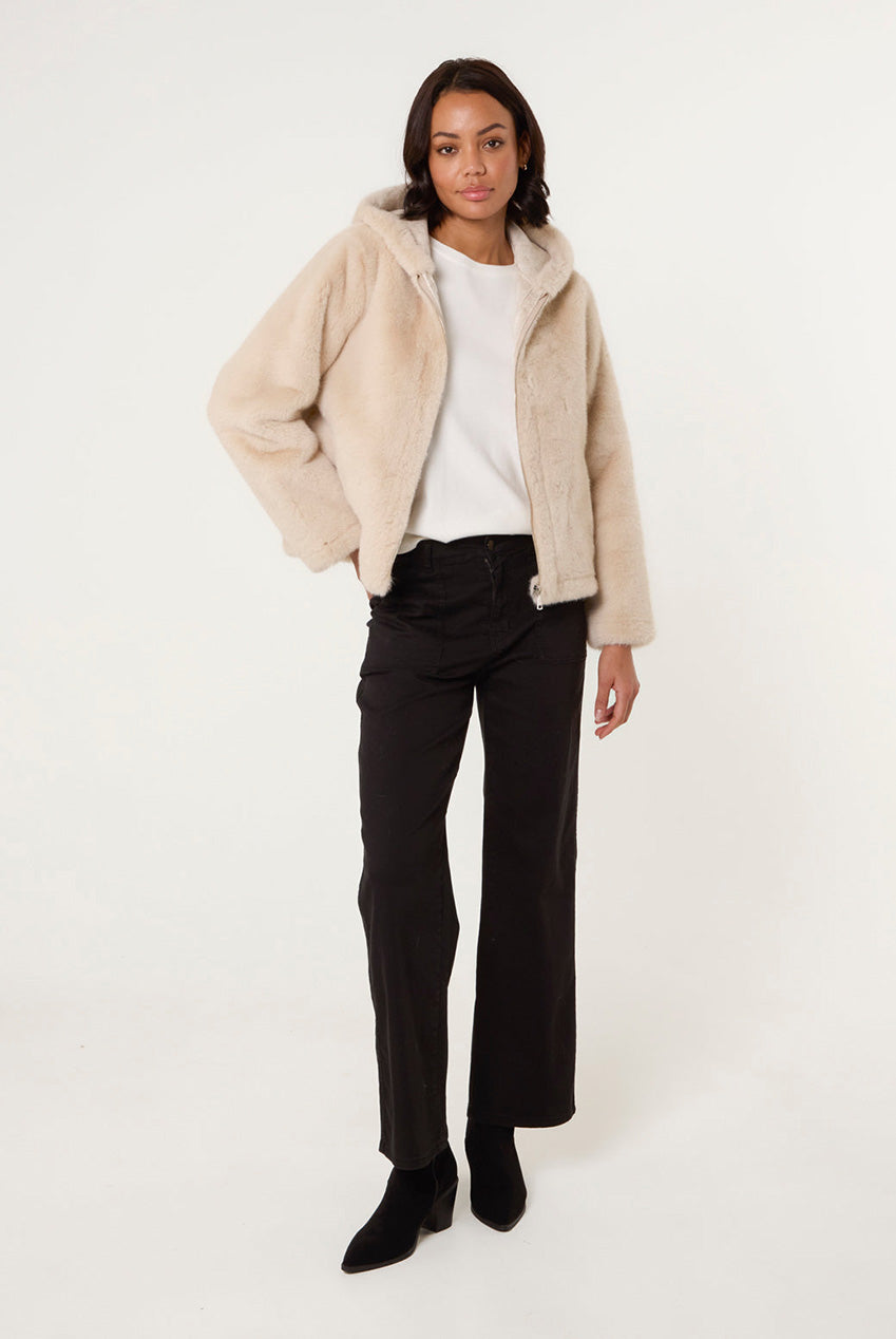 Faux Fur Hooded Jacket BV2513039