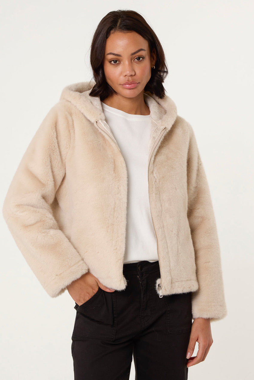 Faux Fur Hooded Jacket BV2513039