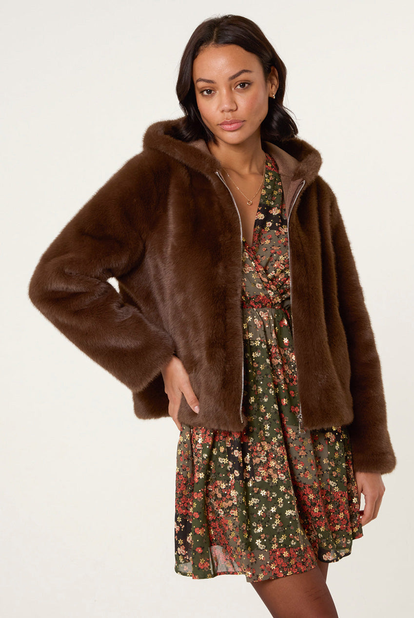 Faux Fur Hooded Jacket BV2513027