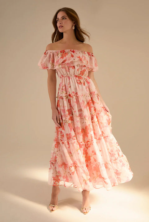 Off The Shoulder Maxi Dress by Blue Vanilla