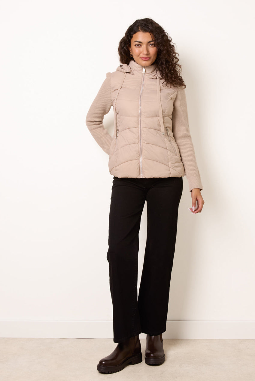 Knitted Sleeve Puffer Jacket BV261119001