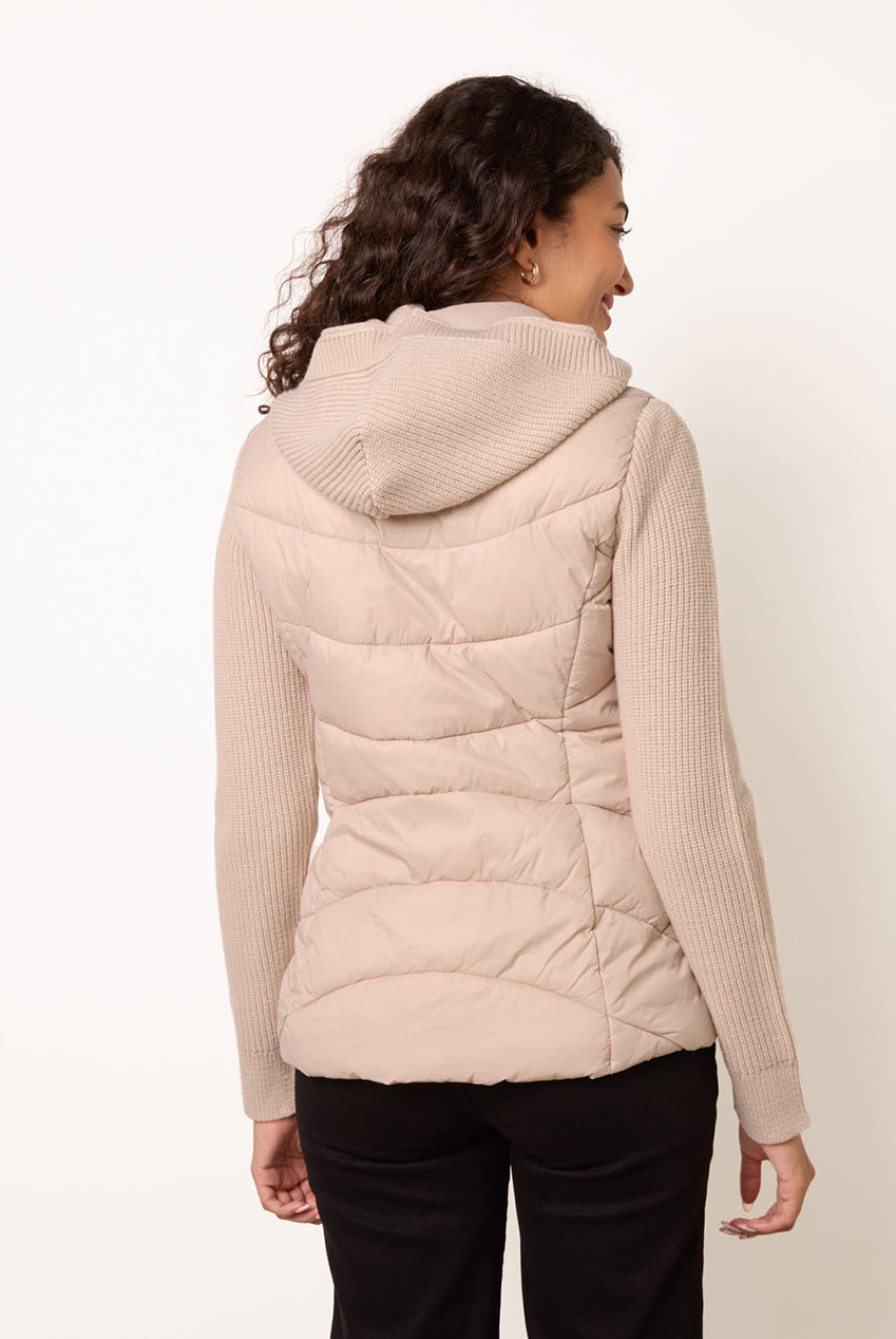 Knitted Sleeve Puffer Jacket BV261119001