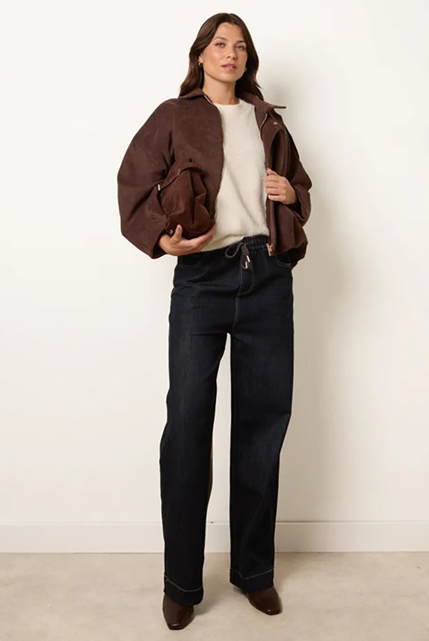 Elasticated Waist Jeans With Tie BV261203322