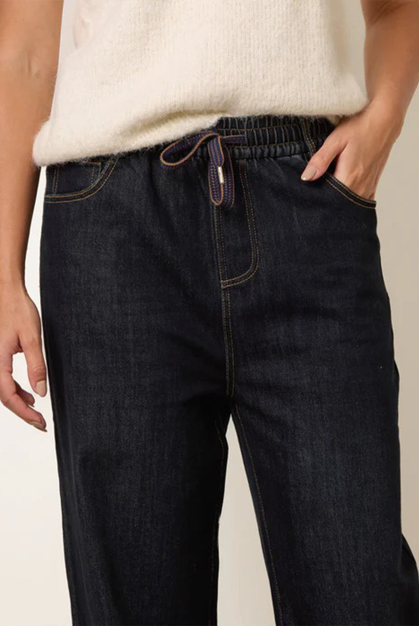 Elasticated Waist Jeans With Tie BV261203322