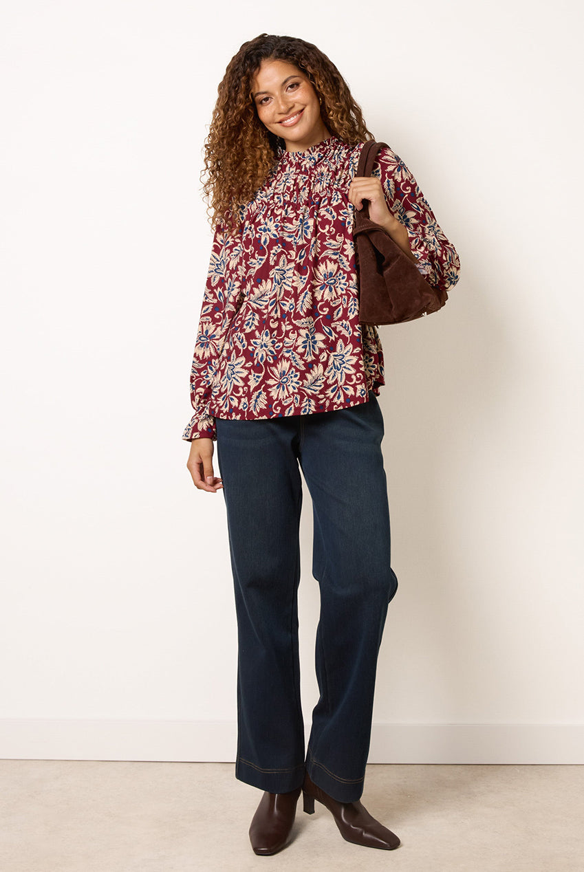 Frill Neck Smock Top BV261405901