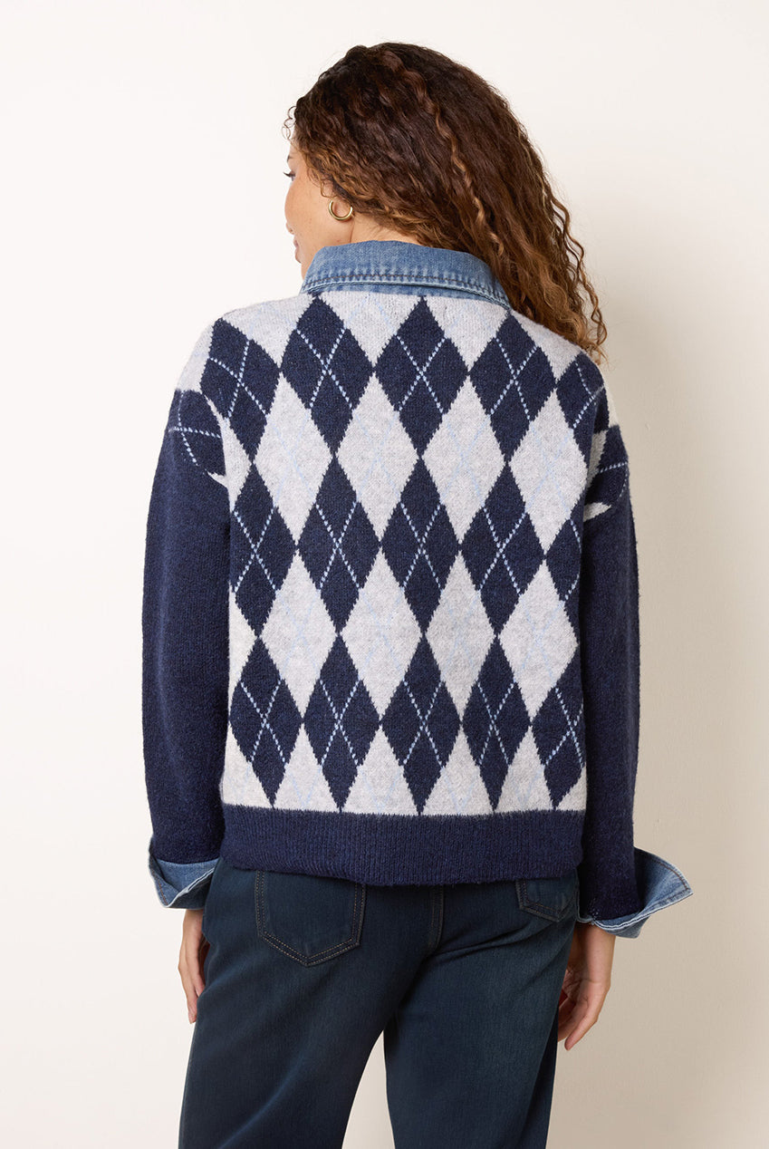 Argyle Knit Polo Jumper BV261541008