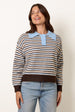 Stripe Knit Polo Jumper by Blue Vanilla