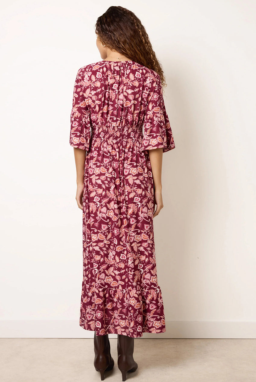 Elasticated V Neck Magic Midi Dress BV261813901