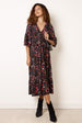 V Neck Elasticated Midi Dress by Blue Vanilla