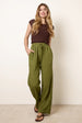 Drawstring Wide Leg Trousers by Blue Vanilla