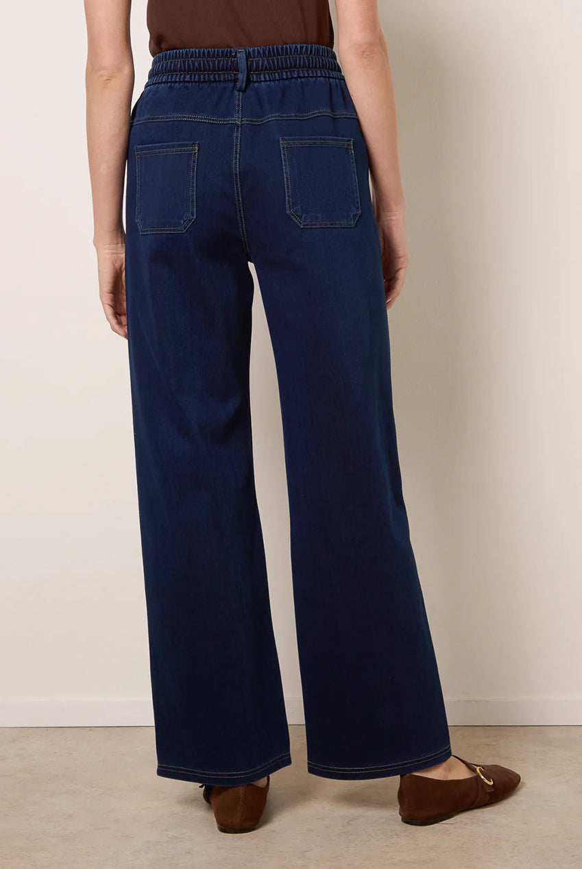 Contrast Drawstring Waist Wide Leg Trousers BV269226322