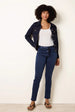Slim Leg Stretch Denim Scarf Trousers by Blue Vanilla