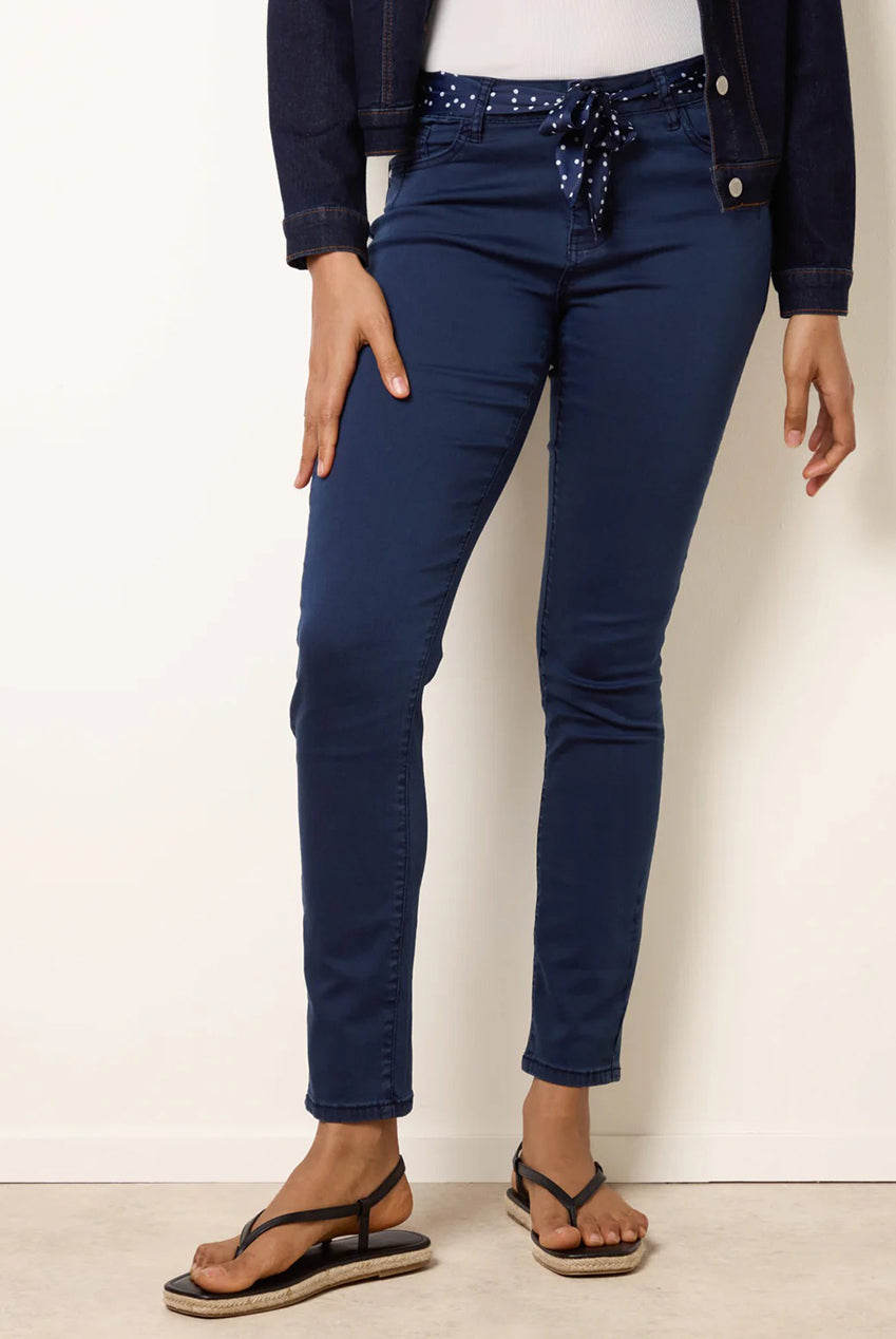 Slim Leg Stretch Denim Scarf Trousers BV269233008
