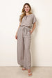 Tie Waist Stripe Wide Leg Trousers by Blue Vanilla