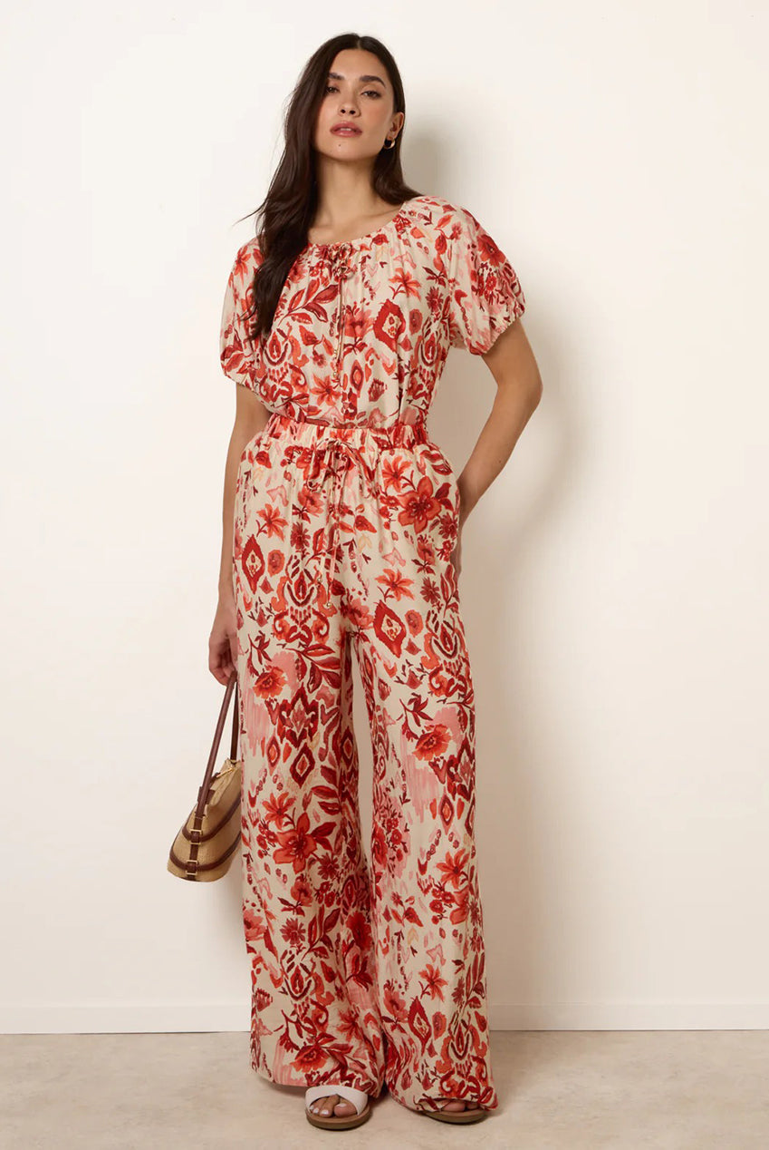 Watercolour Floral Printed Wide Leg Trousers BV269243077