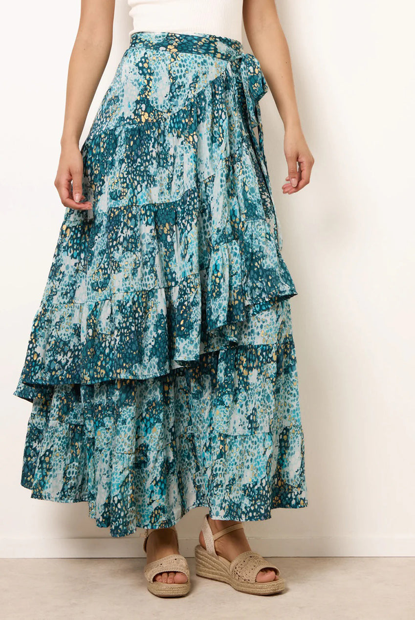 Wrap Metallic Tiered Skirt BV269274002