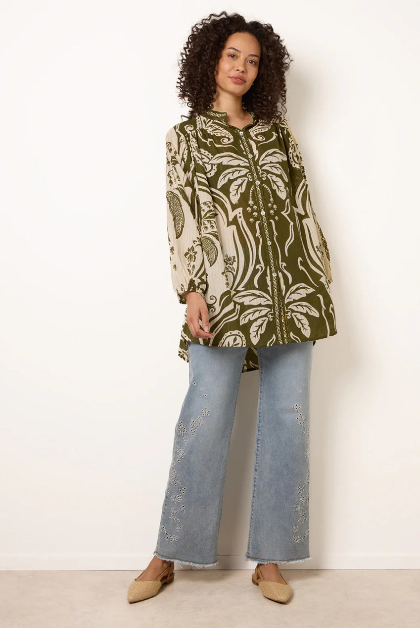 Tropical Metallic Oversized Shirt BV269400056