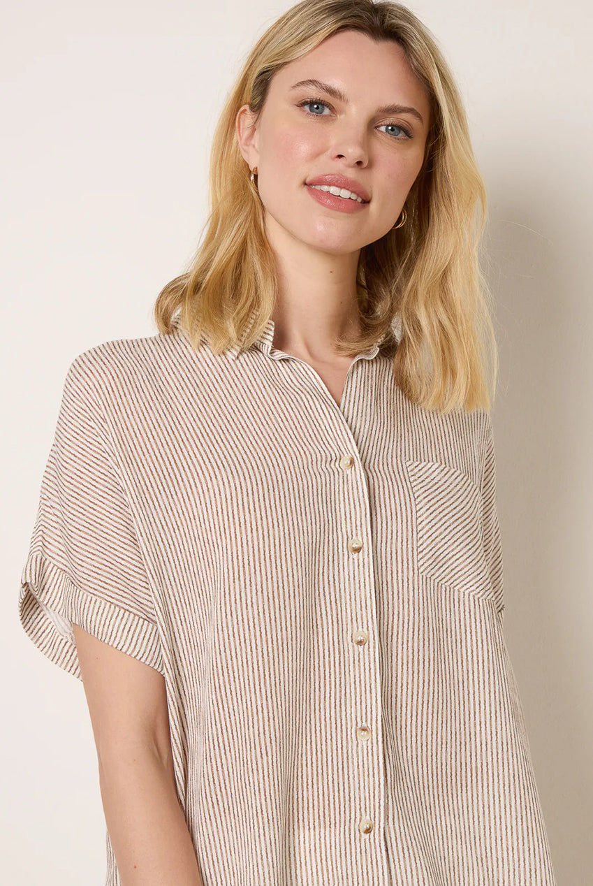 Stripe Button Front Shirt BV269427052