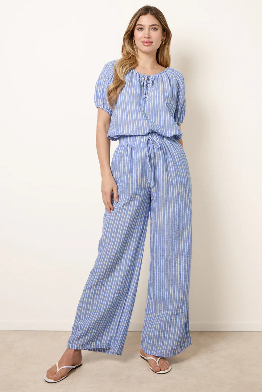 Tie Front Stripe Blouse BV269429018
